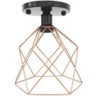 Lustre Teto Plafon Industrial Aramado Cálice Retrô Luminária Sobrepor Vintage Agp Ilumini Lustre Teto Plafon Industrial Aramado Cálice Retrô Luminária Sobrepor Vintage Agp Ilumini