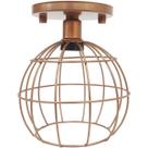 Lustre Teto Plafon Industrial Aramado Globo Retrô Luminária Sobrepor Vintage Agp Ilumini
