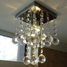 Lustre Torre De Cristais, Base Inox Espelhado para Corredor e ambientes pequenos