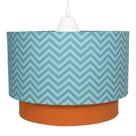 Lustre Tubular Duplo Chevron Turquesa Quarto Bebê Infantil Unissex
