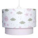 Lustre Tubular Duplo Chuva de Amor Rosa Quarto Bebê Infantil Menina Lustre Tubular Duplo Chuva de Amor Rosa Quarto Bebê Infantil Menina