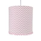 Lustre Tubular Pompom Chevron Rosa Quarto Bebê Infantil Menina