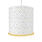 Lustre Tubular Pompom Triângulos Amarelos Quarto Bebê Infantil Menino Menina
