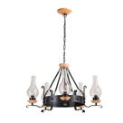 Lustre Vintage Oxford 5xE27 Madeira Castanho Madelustre