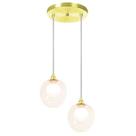 Lustres Pendentes Duplo Dourado Harmony Bolinha Ambar