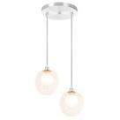 Lustres Pendentes Duplo Escovado Harmony Bolinha Ambar