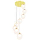 Lustres Pendentes Óctuplo Dourado Harmony Bolinha Ambar Lustres Pendentes Óctuplo Dourado Harmony Bolinha Ambar