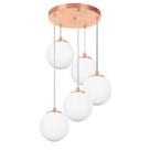 Lustres Pendentes Quíntuplo Orby Bolinha New Cobre