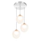 Lustres Pendentes Triplo Escovado Harmony Bolinha Ambar