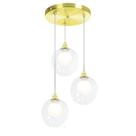Lustres Pendentes Triplo Harmony Bolinha Dourado
