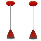 Lustres pendentes Vermelho cozinha americana balcão sala alumínio Par 17x13 Lustres pendentes Vermelho cozinha americana balcão sala alumínio Par 17x13
