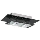 Lustres preto para 2 lâmpadas sobrepor 40x25