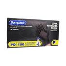 Luva Bompack Nitrilica Com 100 Preta P