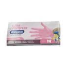 Luva Bompack Viniflex Sem Pó Rosa C/100 Unidades M Luva Bompack Viniflex Sem Pó Rosa C/100 Unidades M
