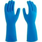 Luva Borracha Mucambo Azul Pro 137 Lisa Antiderrapante - 6-P - Kit C/10 Pecas