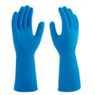 Luva Borracha Mucambo Azul Pro 137 Lisa Antiderrapante - 7-M ./ Kit Com 10 Pares