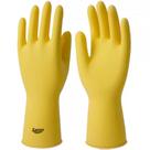 Luva Borracha Sanro Forrada Antiderrapante Top Amarela P ./ Kit Com 10 Pares