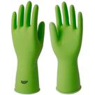Luva Borracha Sanro Forrada Antiderrapante Top Verde P - Kit C/10 Pecas