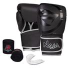 Luva Boxe Muay Thai Black Line Naja - Par de Luvas + Bandagem + Protetor Bucal Luva Boxe Muay Thai Black Line Naja - Par de Luvas + Bandagem + Protetor Bucal