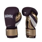 Luva Boxe Muay Thai Profissional Cor PRO Roxo e dourado Maximum Pro Séries