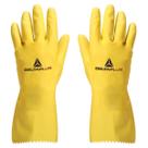 Luva de Borracha Natural Flocada Amarela 30cm Deltaplus VE200