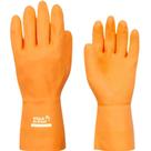 Luva de Látex Laranja Reforçada Slim Volk CA 37815