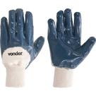 Luva de Malha com Borracha Nitrílica, cor Azul, Tamanho 10, MNV 0001 Vonder 10