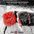 Luva de Microfibra com Tentáculos Sigma Tools Vermelha Limpeza Automotiva e Doméstica, Alta Absorção e Sem Risco
