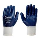Luva de proteção malha suedine nitrílica azul LV-S-BNAZ