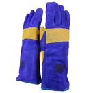 Luva de raspa para solda com reforço 15 cm azul - Rotterman
