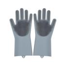 Luva De Silicone Para Lavar Louça-cinza