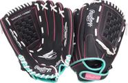 Luva de softball Rawlings Sure Catch Youth 12,5 polegadas preta/menta/rosa