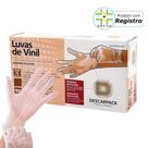 Luva Descartável de Procedimento Vinil Sem Pó P M G 100un Descarpack