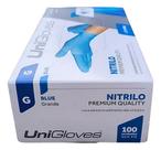 Luva Descartável Nitrílica Azul Blue Sem Pó Unigloves