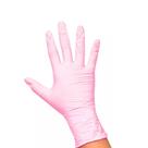 Luva Descartável Nitrílica Rosa Média 12un Santa Clara