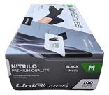 Luva Descartável Nitrílica Unigloves Sem Pó Preta Black 100u