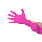 Luva Descartavel Nitrilo Rosa c/100