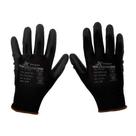 Luva emborrachada pu preto - kalipso (kit com 4 pares)