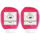 Luva esfoliante Hammam Natural Elephant Pink Tulip, pacote com 2