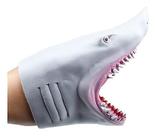 Luva Hand Puppet Shark TPR Rubber Story Animal Head cinza