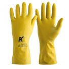 Luva Kalipso Latex Forrada Amarela Tamanho 9 - Embalagem com 12 Pares