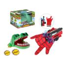 Luva Lança Teia Homem Aranha + Jogo Croc Croc Crocodilo Morde Dedo