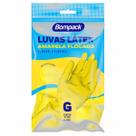 Luva Látex Limpeza Multiuso Flocada Flexível Antiderrapante