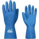 Luva Látex Verniz Silver Slim Azul Volk CA 37277