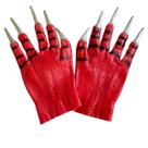 Luva monstro diabo capeta Halloween terror vermelha 1 par
