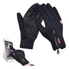 Luva Moto Térmica Par Touch Screen Preta Masculina Antiderrapante Corta Vento Motociclista Motoqueir