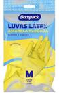 Luva Multiuso Flocada Látex Amarela Bompack M