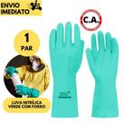 Luva Nitrílica com Forro Volk Alta Resistência para Produtos Químicos e Limpeza Pesada