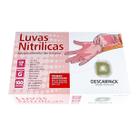 Luva nitrílica descart. sem pó rosa descarpack 200un tam:g