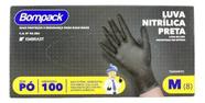 Luva nitrílica preta 100 unidades sem pó Bompack Luva nitrílica preta 100 unidades sem pó Bompack